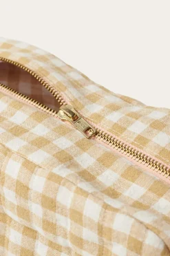 Ellos Homewear-Home Toilettaske Elly Check i genanvendt halvlinned