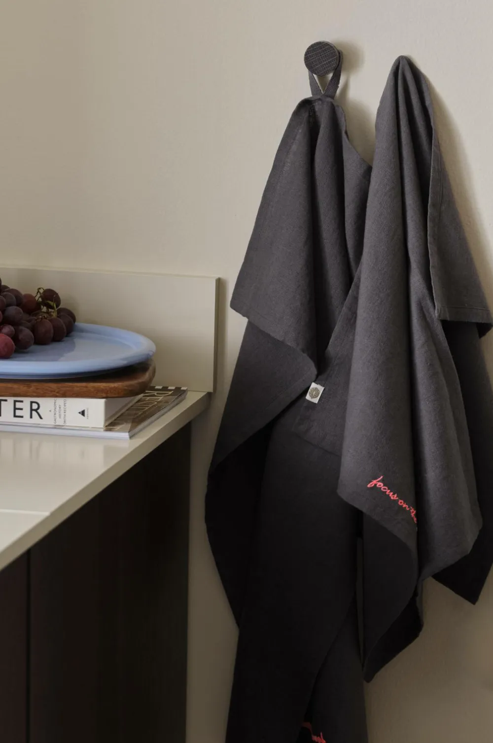 Ellos Køkkentekstiler-Home Viskestykke Elly i genanvendt halvlinned 2-pak