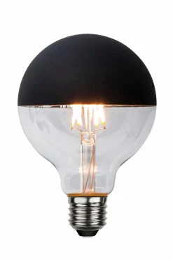 Globen Lighting Lyskilder-Lyskilde E27 LED Glob 95 mm Topspejl Sort 2,8W