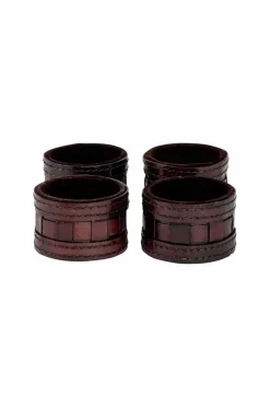 Halvor Bakke Bordtekstiler-Servietringe i læder 4-pk