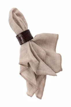 Halvor Bakke Bordtekstiler-Servietringe i læder 4-pk