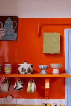 HKliving Køkkenopbevaring-70'er-keramik: kagedåse, Tide