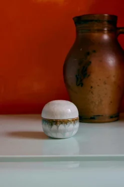 HKliving Køkkenopbevaring-70'er-keramik: sukkerskål, Petal