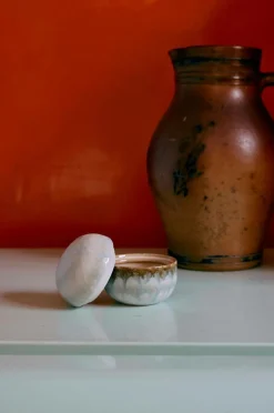 HKliving Køkkenopbevaring-70'er-keramik: sukkerskål, Petal