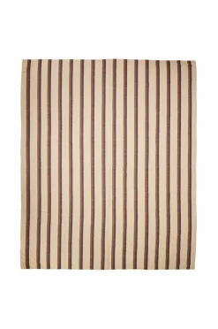HKliving Sengetæpper-Vida stribet sengetæppe kastanje/creme