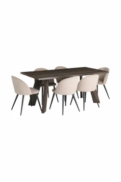 &Home Spisegrupper-Country spisegruppe med 1 bord + 6 stole