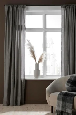 &Home Gardinlængder Med Løbegang-Gardin med løbegang i bomuldsvoile 2-pak