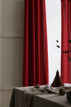 &Home Julegardiner|Gardiner Med Sejlring-Gardin med ringe i halvpanama 2-pak