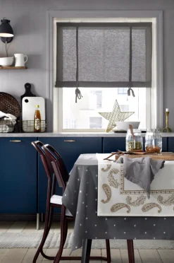 &Home Julegardiner|Foldegardiner-Roll up-gardin af halvpanama