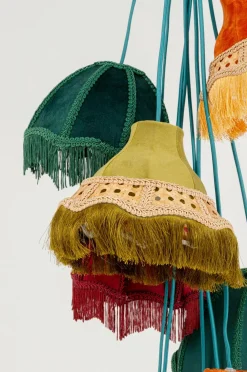 KARE Design Loftlamper-Pendellampe Saloon Fringes 10-lite