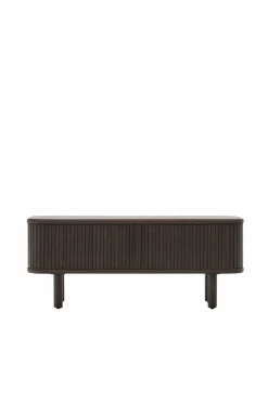 Kave Home Tv-Bænke-Mailen tv-bord med 2 døre i askefinér med mørk finish 120 x 50 cm