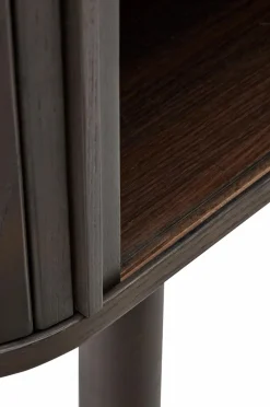 Kave Home Tv-Bænke-Mailen tv-bord med 2 døre i askefinér med mørk finish 120 x 50 cm