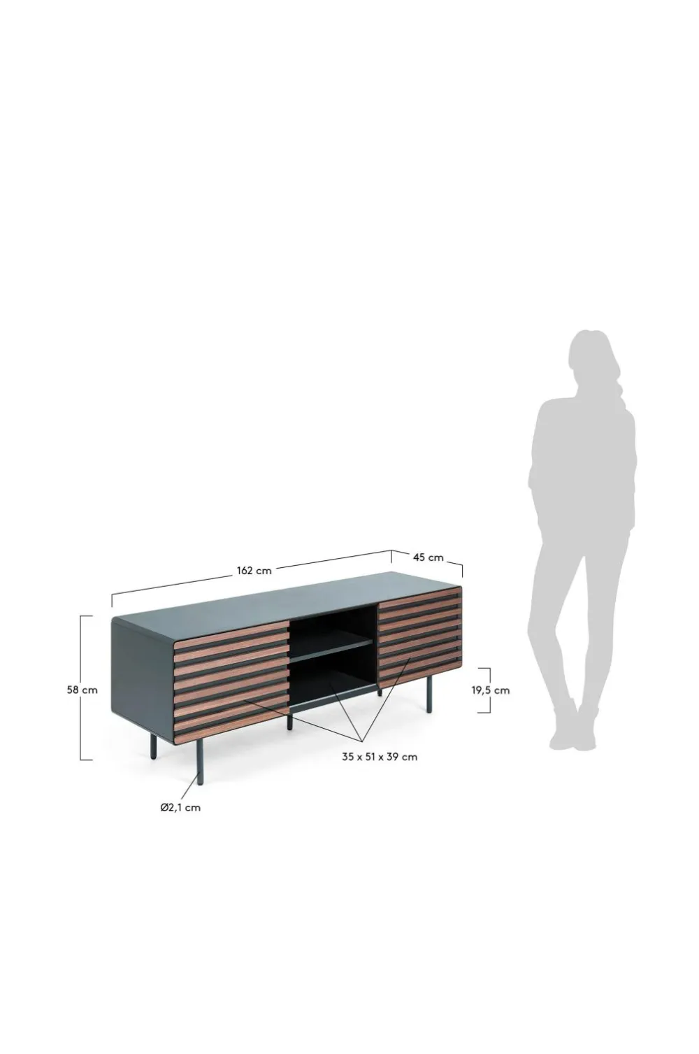 Kave Home Tv-Bænke-TV-bænk Kesia 162 x 58 cm