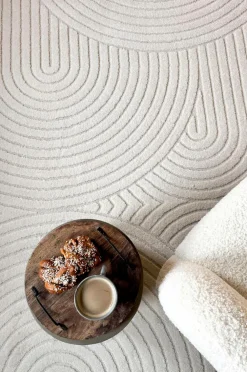 KM Home Fladvævede Tæpper|Luv- & Ryatæpper-Luvtæppe Genova Zen rund