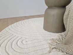 KM Home Fladvævede Tæpper|Luv- & Ryatæpper-Luvtæppe Genova Zen rund