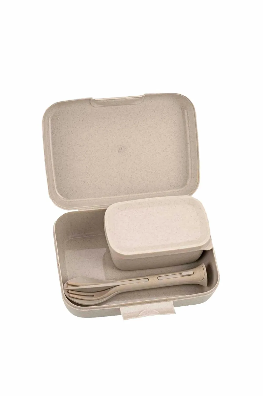 Koziol Køkkenopbevaring-Sæt Med 2x madkasse og bestik Candy Ready