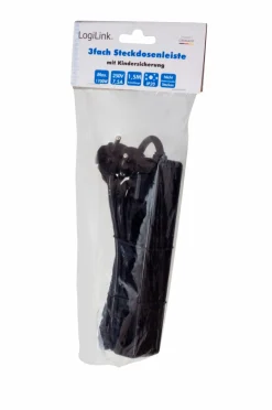 LogiLink Lampetilbehør-Forlængerledning Slim Euro 3-vejs