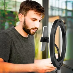 LogiLink Mobiltelefoner, Tablets & Tilbehør-Ring Light for Smartphone Ø 25 cm med bordstativ