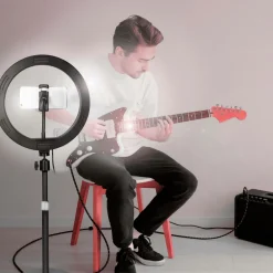 LogiLink Mobiltelefoner, Tablets & Tilbehør-Ring Light for Smartphone Ø 25 cm med bordstativ