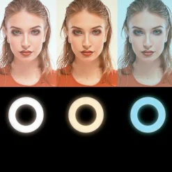 LogiLink Mobiltelefoner, Tablets & Tilbehør-Ring Light for Smartphone Ø 25 cm med bordstativ