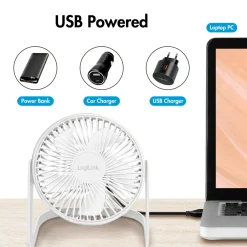 LogiLink Husholdningselektronik-USB Bordventilator ø 15,24 cm