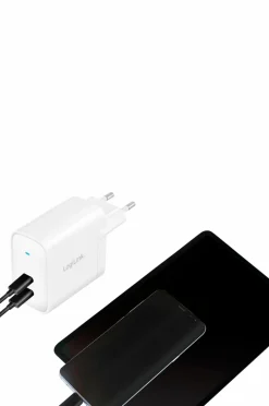 LogiLink Mobiltelefoner, Tablets & Tilbehør-USB-oplader 2 x USB-C PD 40W