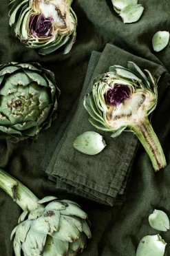 Lovely Linen Bordtekstiler-Serviet Lovely i vasket hør, 4-pak