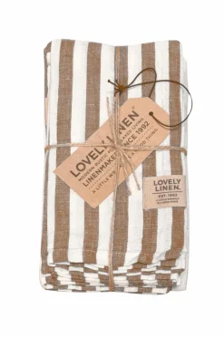 Lovely Linen Bordtekstiler-Serviet Misty i vasket hør (4-pak)