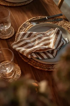 Lovely Linen Bordtekstiler-Serviet Misty i vasket hør (4-pak)