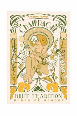 Maison Vivaraise Køkkentekstiler-Køkkenhåndklæde Champagne Art Deco 48 X 72