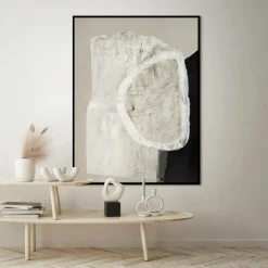 Malerifabrikken Posters & Billeder-Design Painting / White Stone / 90x120 Cm / Sort ramme
