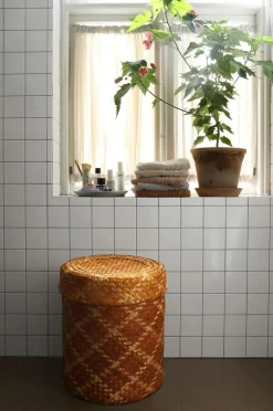 Mimou Badeværelsestilbehør|Kurve-Bliss Check Kurv med låg L