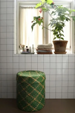 Mimou Badeværelsestilbehør|Kurve-Bliss Check Kurv med låg L