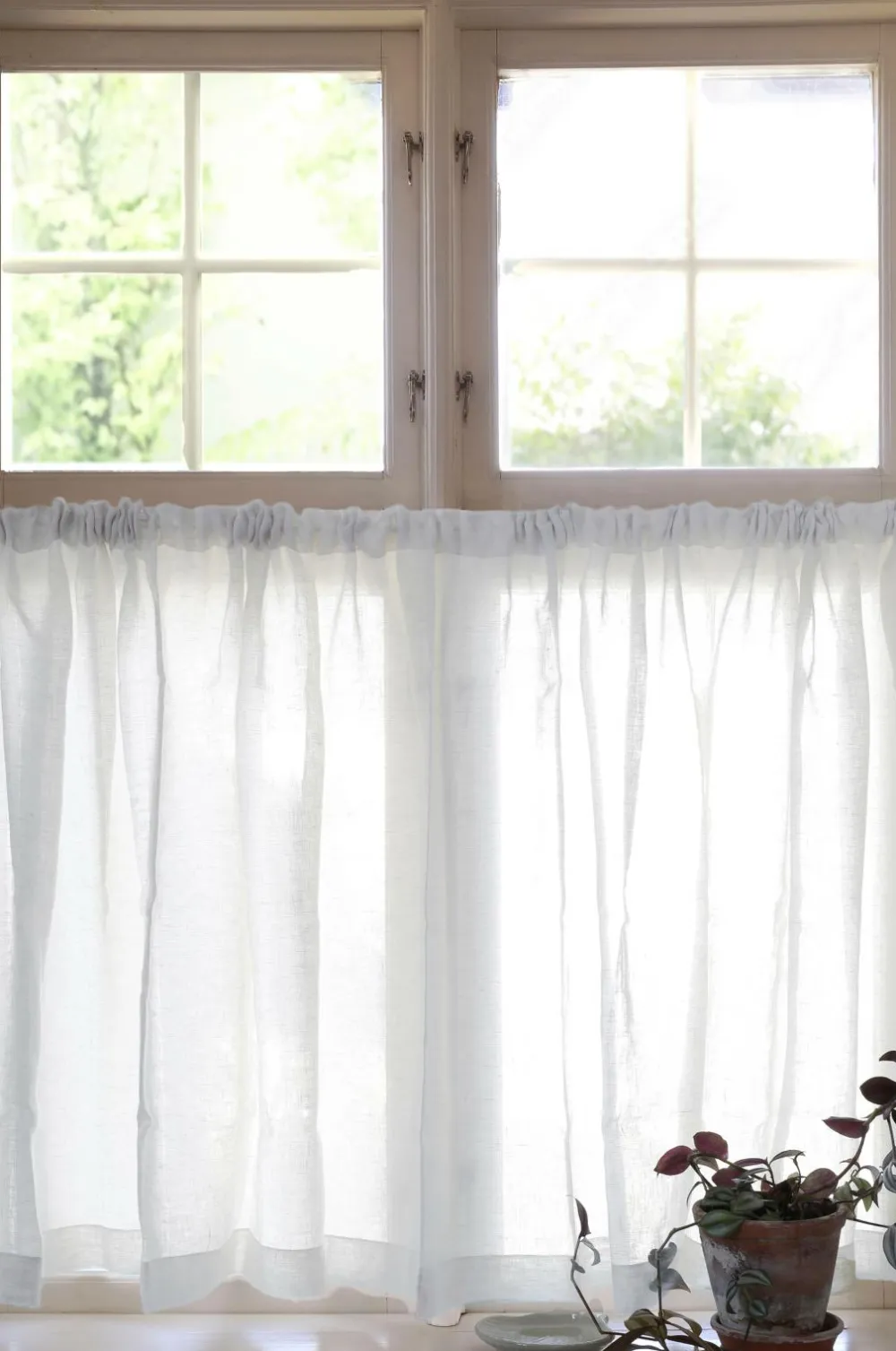 Mimou Gardinlængder Med Løbegang-Cafégardin Wicklow dobbelt bredde