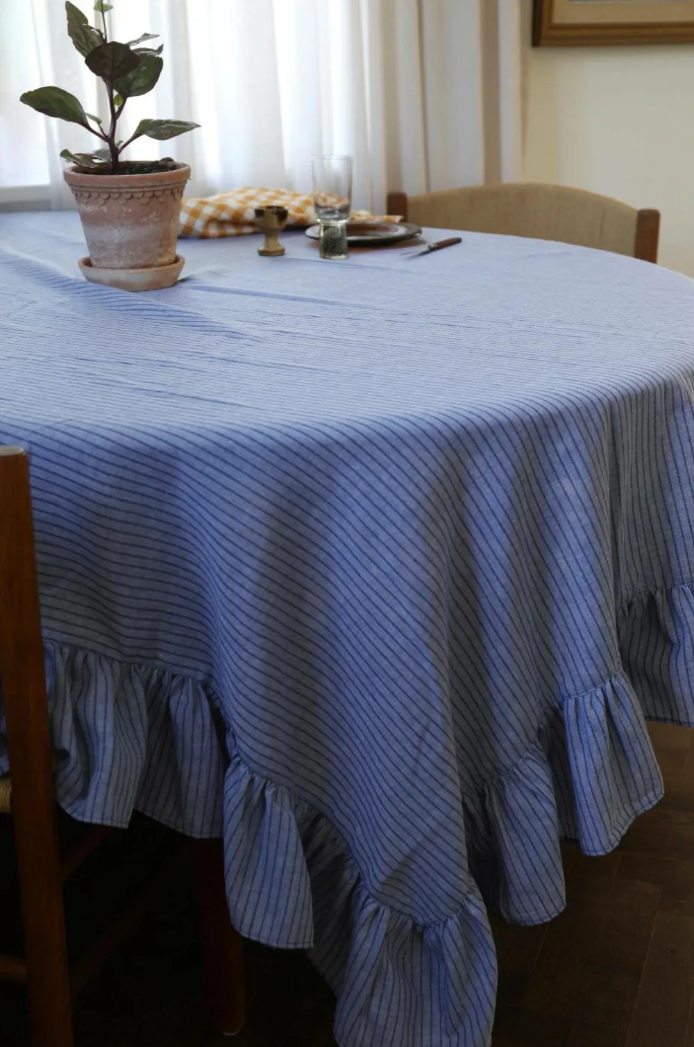 Mimou Bordtekstiler-Dug med flæse Stripe