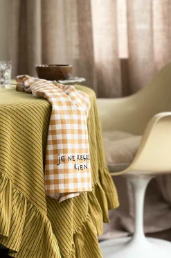 Mimou Bordtekstiler-Dug med flæse Stripe