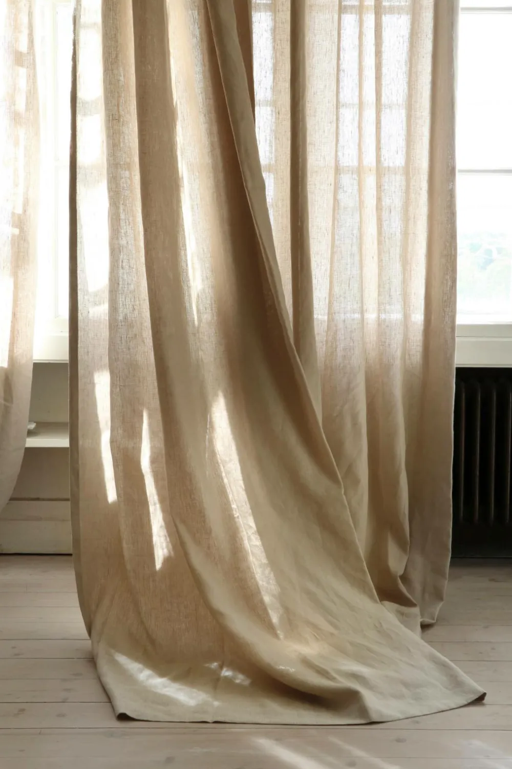 Mimou Hørgardiner-Gardin Field hørlærred, bred