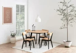 NORDFORM Spisegrupper-Roxby spisebordssæt med bord og 4 stole, 105x105x76 cm