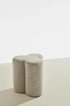 Pastill Puffer & Fodskamler-Bodhi puf i bouclé ø 40 cm