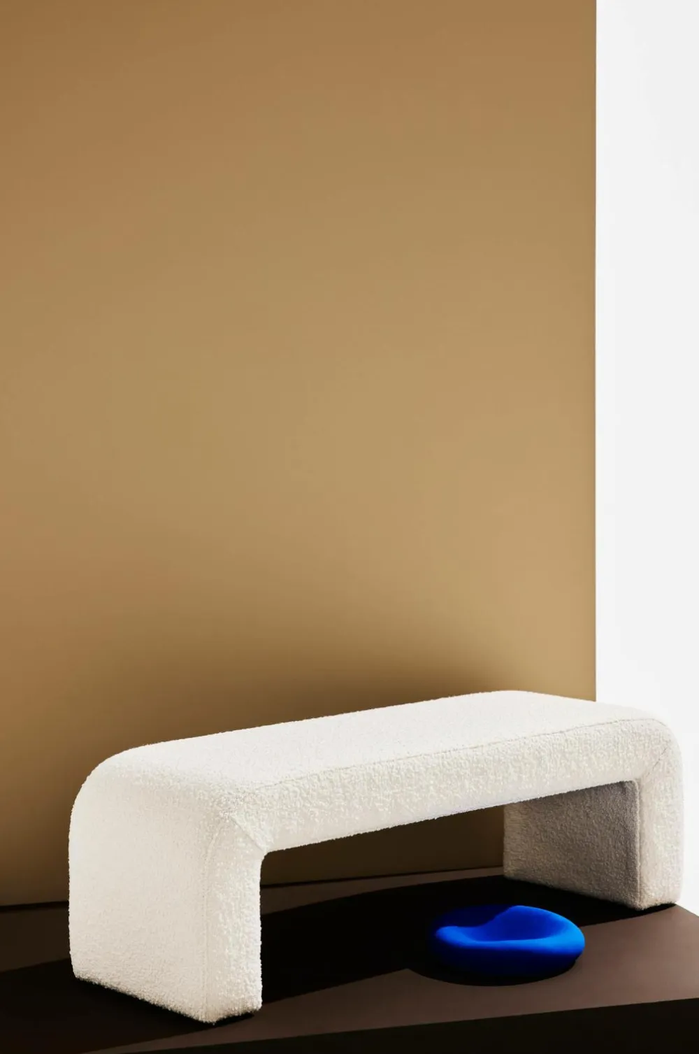 Pastill Stole & Skamler-Odette bænk i bouclé 120x41 cm