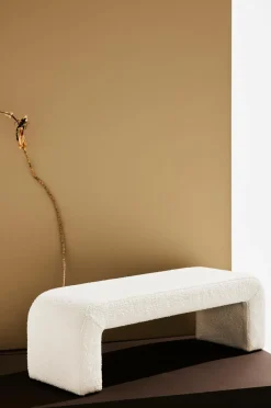Pastill Stole & Skamler-Odette bænk i bouclé 120x41 cm