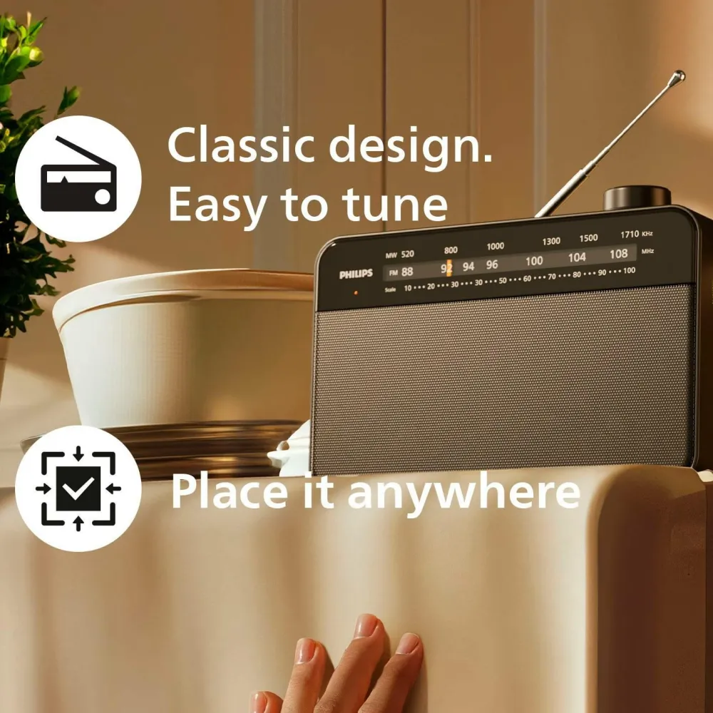 Philips Tv, Lyd & Det Smarte Hjem-Klassisk køkkenradio Net- eller batteridrevet