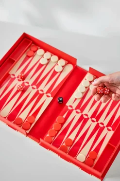 PRINTWORKS Pynteting-Klassisk - Backgammon-kunsten, rød/cremefarvet
