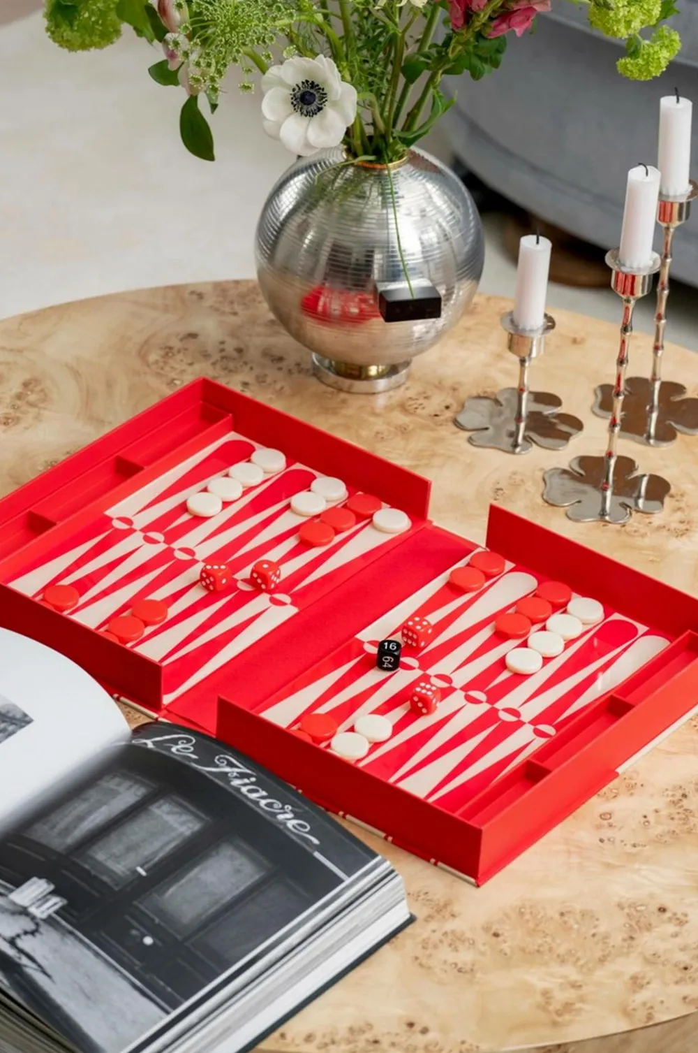 PRINTWORKS Pynteting-Klassisk - Backgammon-kunsten, rød/cremefarvet