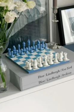 PRINTWORKS Pynteting-Klassisk - Skak, støvet blå