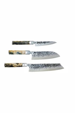 Satake Køkkenknive & Knivtilbehør-Knivsæt Ame Med Petty , Santoku & Kiritsuke