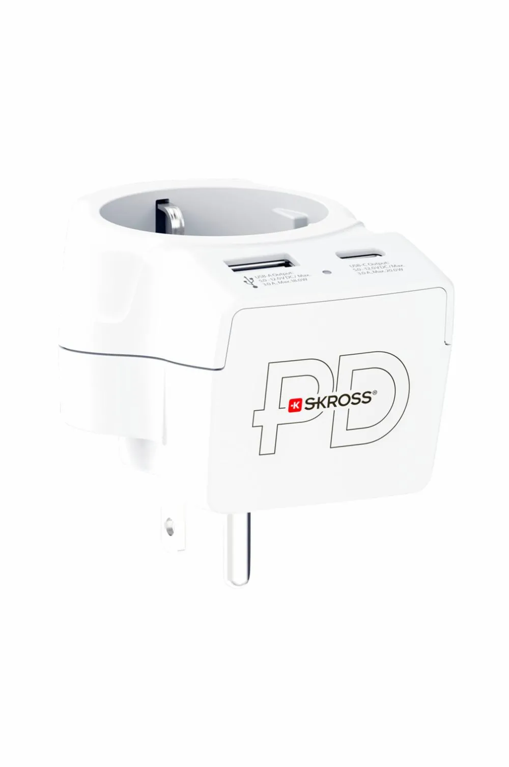 SKROSS Mobiltelefoner, Tablets & Tilbehør-Rejseadapter USB-A/USB-C 20W