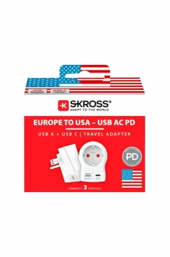 SKROSS Mobiltelefoner, Tablets & Tilbehør-Rejseadapter USB-A/USB-C 20W