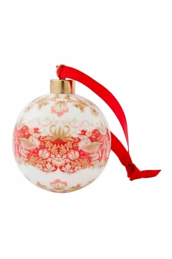 Spode Julepynt-Bauble Strawberry Thief, Madder 7.5cm