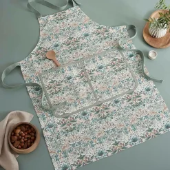 Spode Køkkentekstiler-Forklæde Morris & Co Strawberry Thief Cochineal /Willow